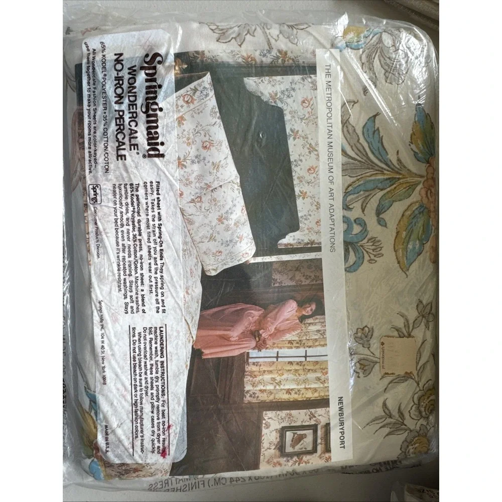 Springmaid Twin Bed Sheet Flat Metropolitan Museum of Art Newburyport USA Made